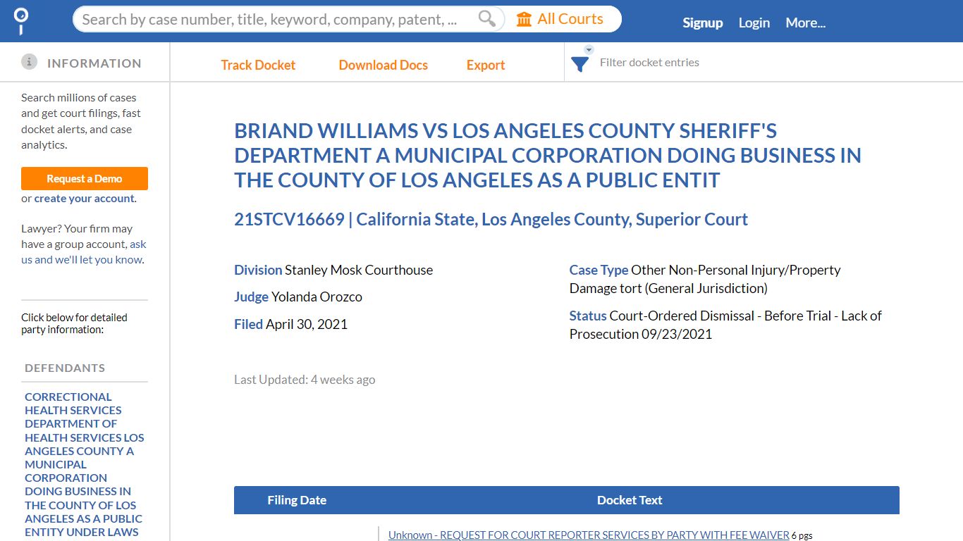 BRIAND WILLIAMS VS LOS ANGELES COUNTY SHERIFF'S DEPARTMENT A MUNICIPAL ...